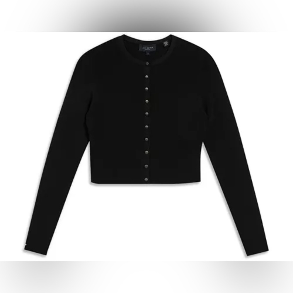 Ted Baker London Black Cropped Buttoned Cardigan - Size 1